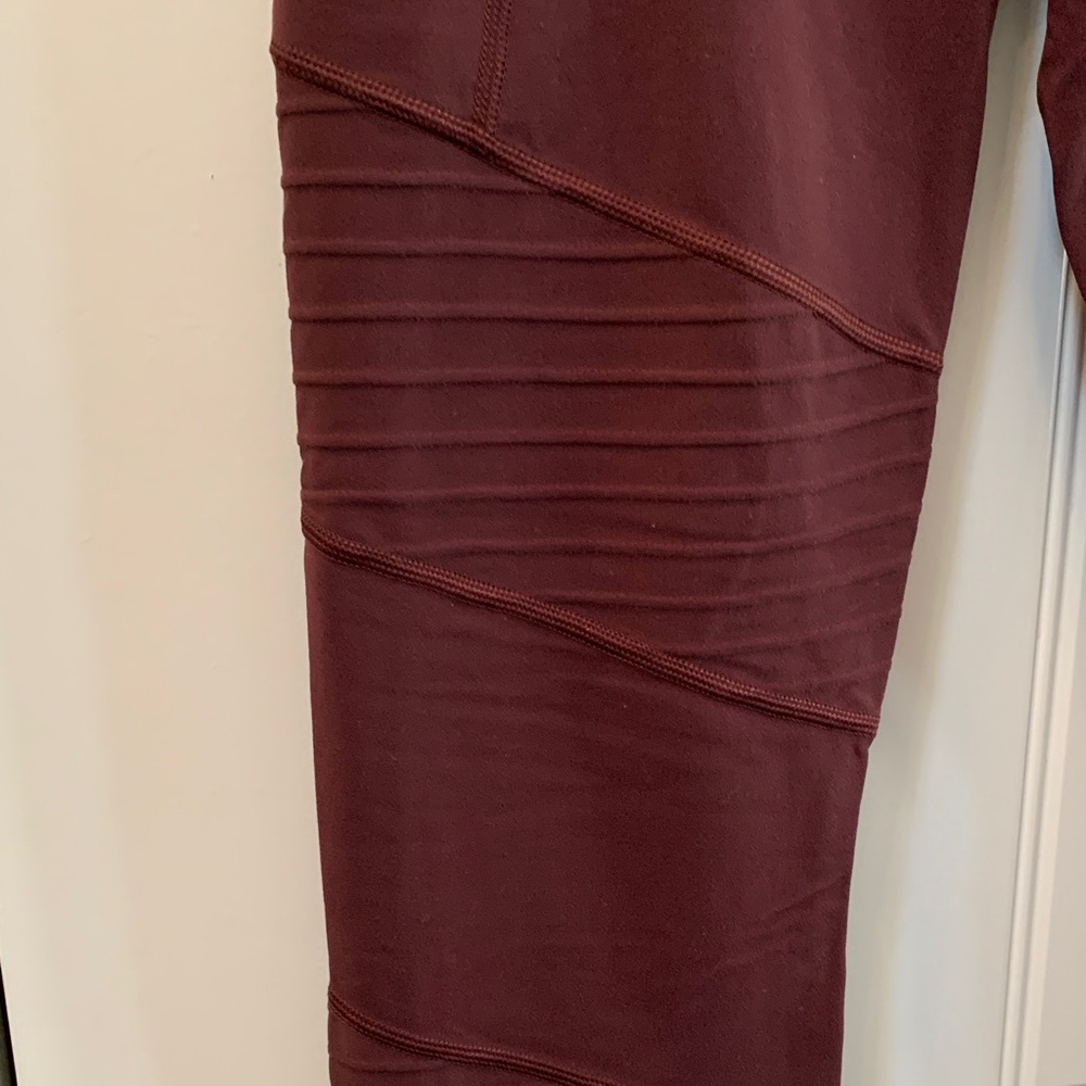 Athleta Burgundy High-Rise Inclination Moto Leggings - Picture 3 of 8